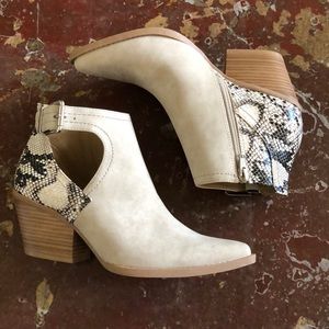 Seven Dials Brown Snakeskin Booties